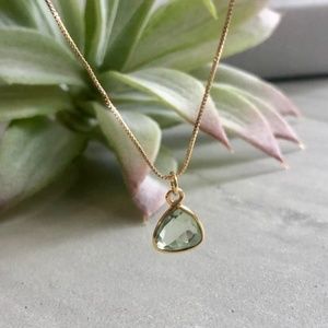 Green amethyst gemstone necklace
